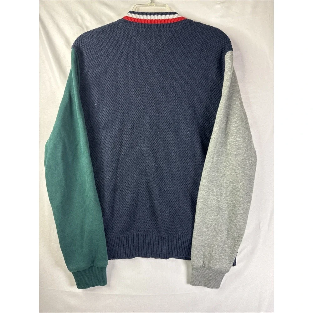 Tommy Hilfiger Cable Knit Weave Full Zip Sweater Bomber‎ Multicolor Mens Small S